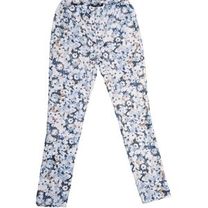 LISETTEL MONTRÉAL  6  Blue Brown  Stretch Slim Fit Floral Jeggings Pants Pull on
